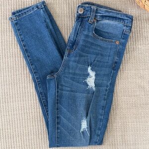 Aeropostale Blue Distressed Skinny Jeans